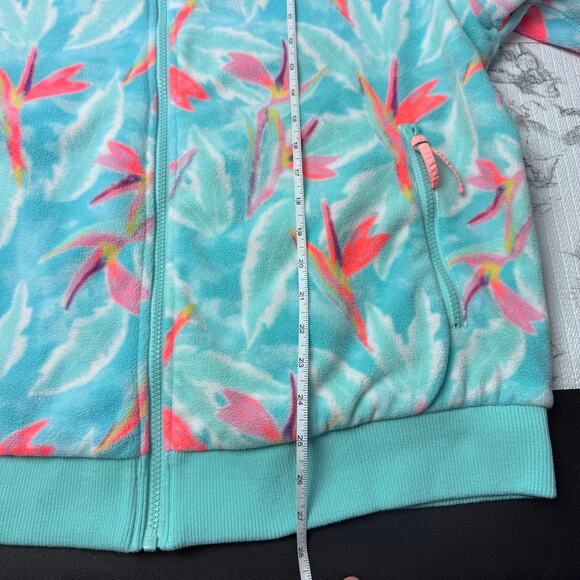 Chubbies Bird Of Paradise Print Fleece Full Zip Jacket Size XL Extra Unisex Blue - Picture 11 of 13